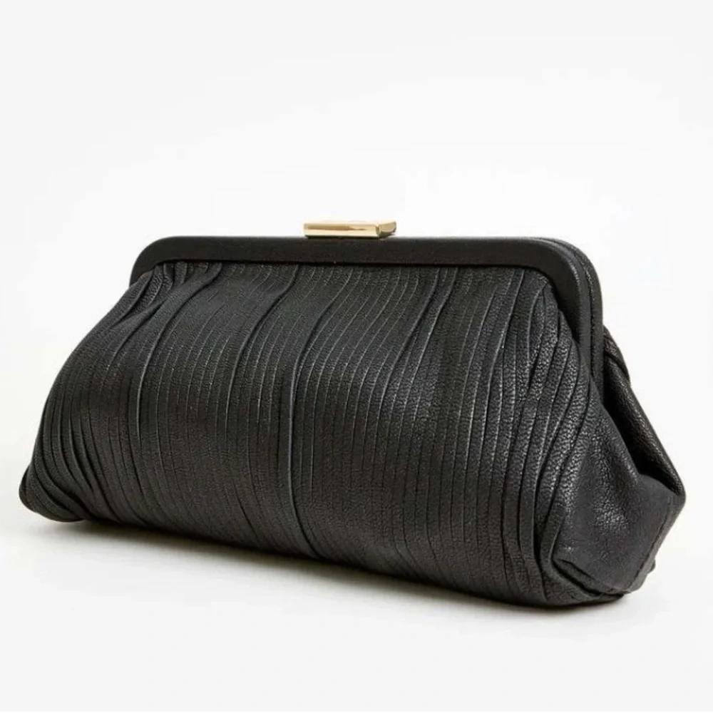 Clare V Fran Fran leather fringe clutch in black - Picture 8 of 10